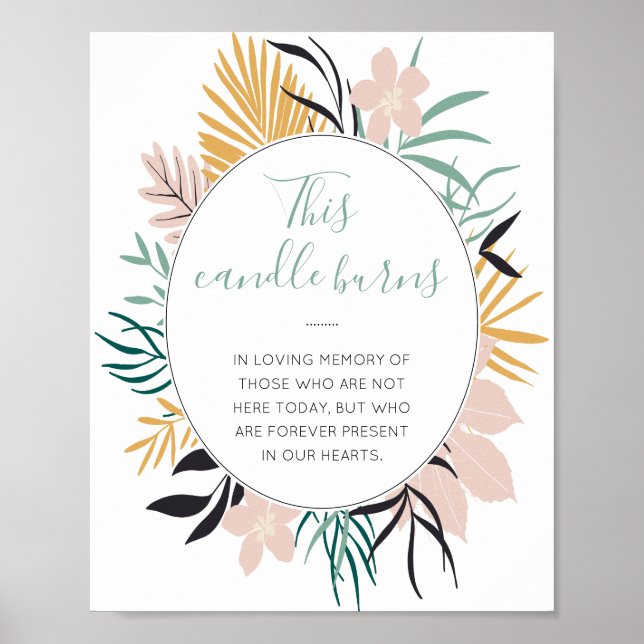 Poster Este Sinal de Casamento Memorial Tropical Arde Vel (Frente)