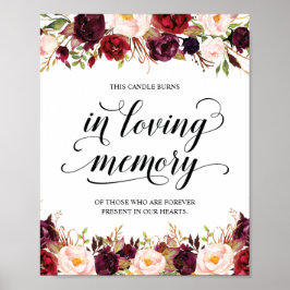 Poster Este sinal de memorial queima em memória amorosa