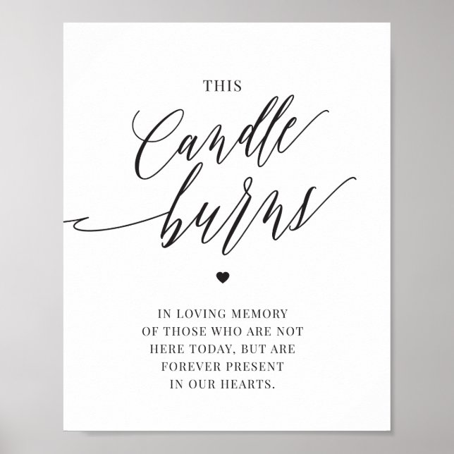 Poster Este sinal de velas queima em memória de casamento (Frente)