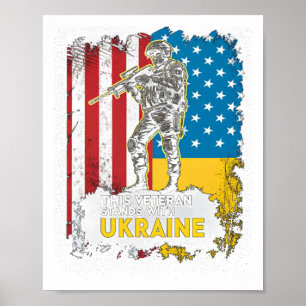 Poster Este Veterano Mantém-Se Com A Ucrânia A Apoiar A U