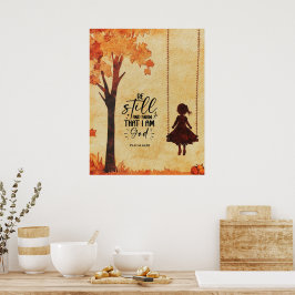 Poster Esteja quieto e saiba que sou Deus Bíblia Verse Ps