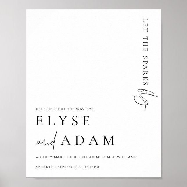 Poster Estelle Modern Mínimo Deixa As Faíscas Voarem (Frente)