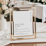 Poster Estelle Sinal de Menu de Bar Minimalista Moderna<br><div class="desc">Este sinal de menu de bar apresenta um título de letra de caligrafia moderna e design minimalista. O título do texto manuscrito é uma imagem que não pode ser editada. A imagem do título pode ser redimensionada para se adequar a qualquer tamanho de cartaz. Todo o restante do texto é...</div>