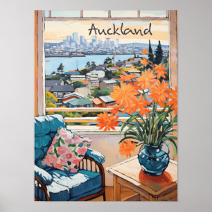 Poster Estética da Cidade de Viagem Auckland Nova Zelândi