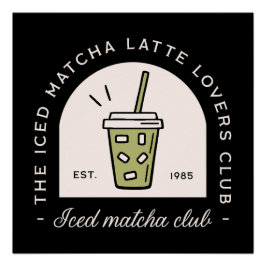 Pôster Estética de amantes de latte de matcha gelada