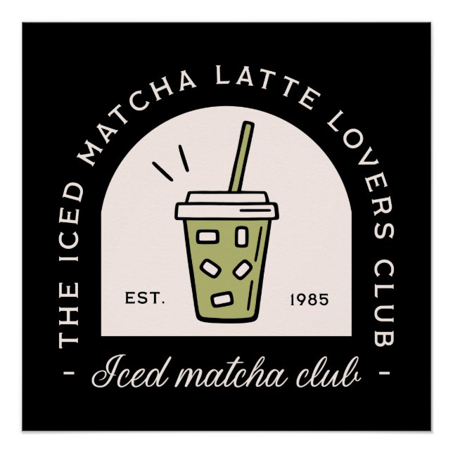 Pôster Estética de amantes de latte de matcha gelada (Frente)