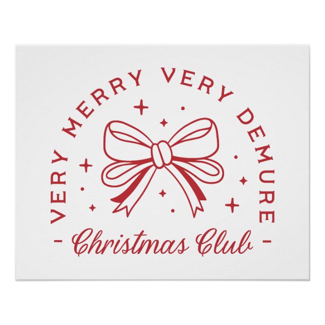 Pôster Estética de coquetel de Natal Demure (Frente)