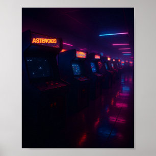 Poster Estética de jogos de arcade retrô dos anos 80 Luze