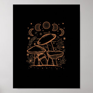 Poster Estética Goblincore Cogumelo Fungos Academia