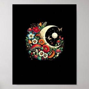Poster Estética Goblincore Cottagecore Cogumelo Divertido