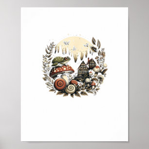 Poster Estética Goblincore E Cottagecore Cogumelo Drea