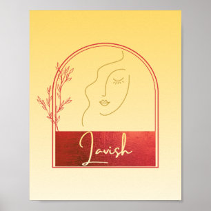 Poster Estética Moderna Minimalista Amarela e Vermelha na