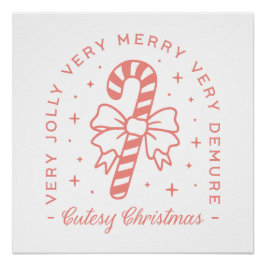 Pôster Estética rosa-rosa-coquetel de Natal desagradável