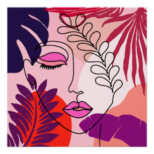 Pôster Estética Rosa-Rosa-Linda-Boêmia