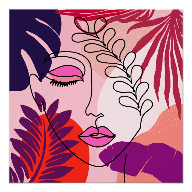 Pôster Estética Rosa-Rosa-Linda-Boêmia (Frente)