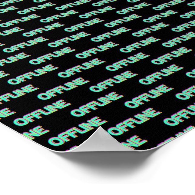 Poster Estética Vaporwave Japonesa Desconectada Offline (Borda)
