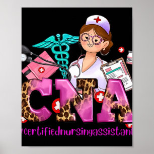 Poster Estetoscópio Coração Cna Cancer de Fita Rosa