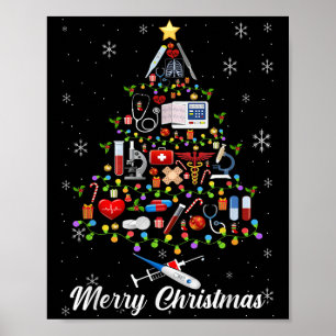 Poster Estetoscópio Enfermeira de Natal Enfermeira Enferm