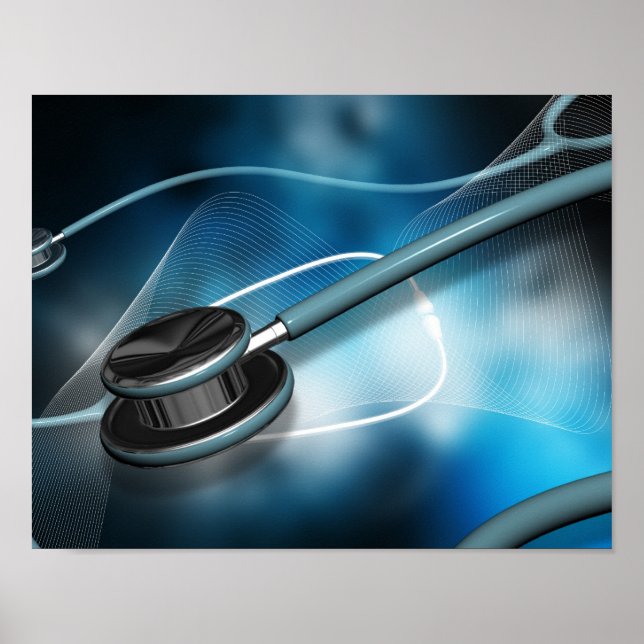 Pôster Estetoscópios Médicos Enfermeiros (Frente)