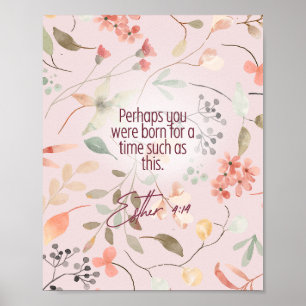 Poster Esther 4:14 Bíblia Cristã Verse Art