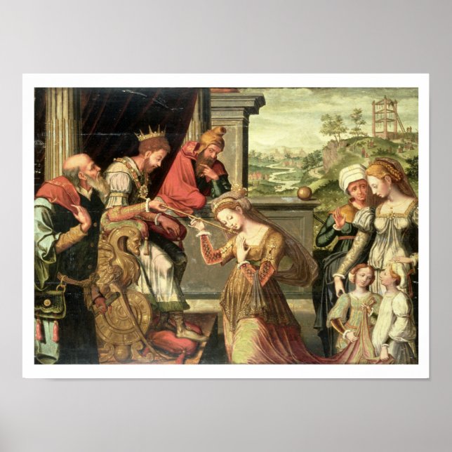 Pôster Esther, antes do Rei Ahasuerus, com Haman sendo en (Frente)