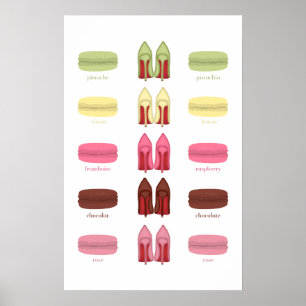Poster Estiletes vermelhos dos saltos das solas E SABORES