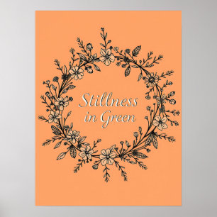 Poster Estilidade em Verde - Arte Floral em Linha