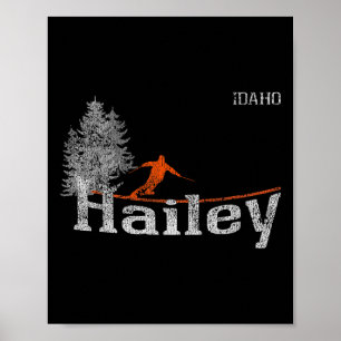 Poster Estilo 1980s Hailey Idaho - Esqui Vintage