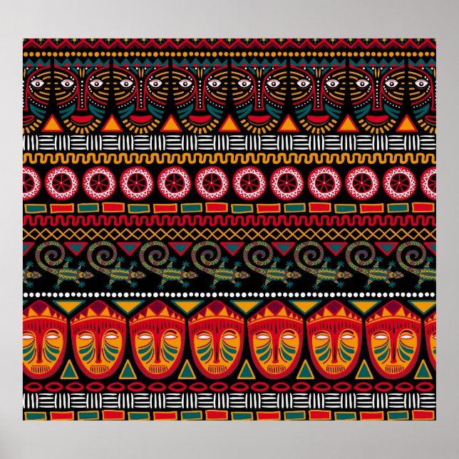Poster Estilo Africano: Apreciação Decorativa do Padrão. (Frente)