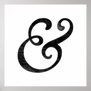 Pôster Estilo Antigo Estilo Itálico - Letterpress Preto