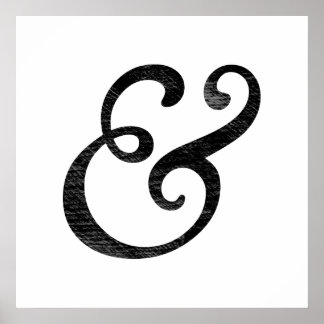 Pôster Estilo Antigo Estilo Itálico - Letterpress Preto