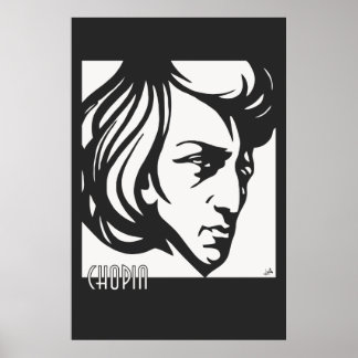 Poster Estilo Art Deco Chopin ajustados de todos os taman