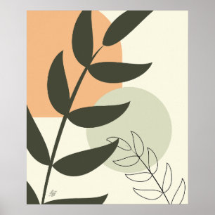 Poster Estilo Boho Folha Abstrata
