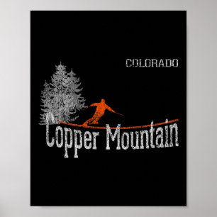 Poster Estilo Cooper Mountain Colorado Skiin 1980