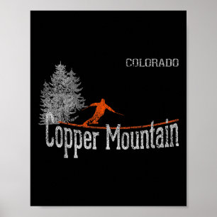 Poster Estilo Cooper Mountain Colorado Skiin 1980