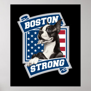 Poster Estilo da crista de BOSTON FORNG TERRIER