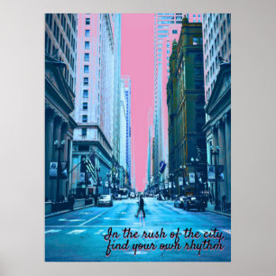 Poster Estilo da rua e exploração urbana Ritmo e Cidade