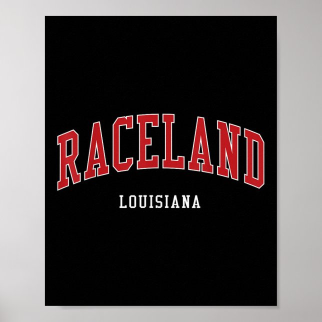 Poster Estilo da Universidade Raceland Louisiana (Frente)