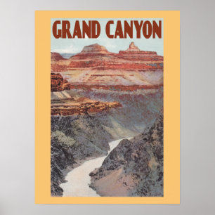 Pôster Estilo das viagens vintage do Grand Canyon