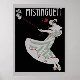 Poster Estilo de 1920 francês retrô Mistinguett 2