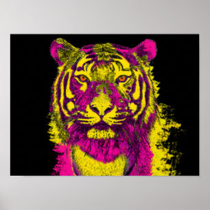 Poster Estilo de arte de tigre Dayglo