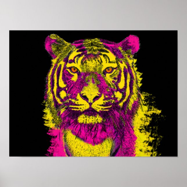 Poster Estilo de arte do tigre Dayglo (Frente)