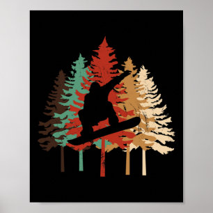 Poster Estilo de Árvore de Pinheiros de Design de Vintage