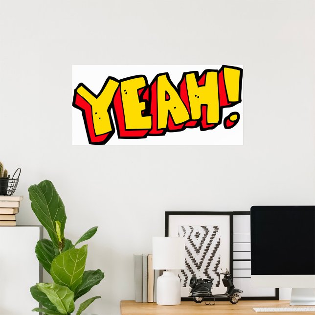 Poster Estilo de banda desenhada Sim Texto Gráfico em Ama (Criador carregado)