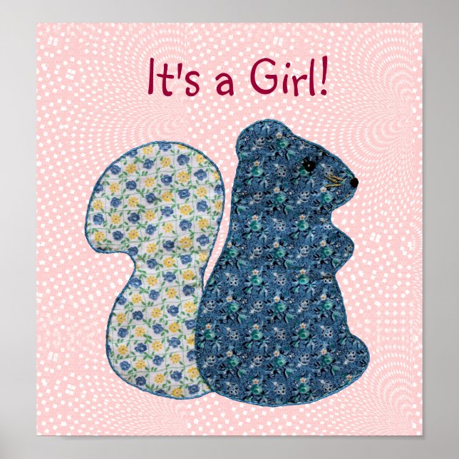 Poster Estilo de Campo Cor-de-Rosa Brilhante Menina de Es (Frente)