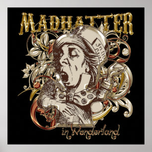 Poster Estilo de Carnaval de Chapéu Louco (Versão Dourada