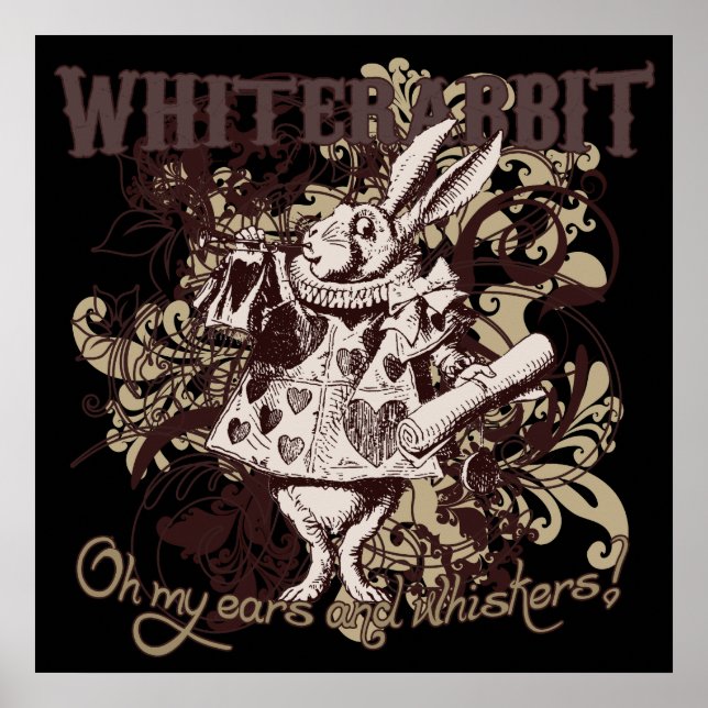 Pôster Estilo de Carnaval do Coelho Branco (Frente)