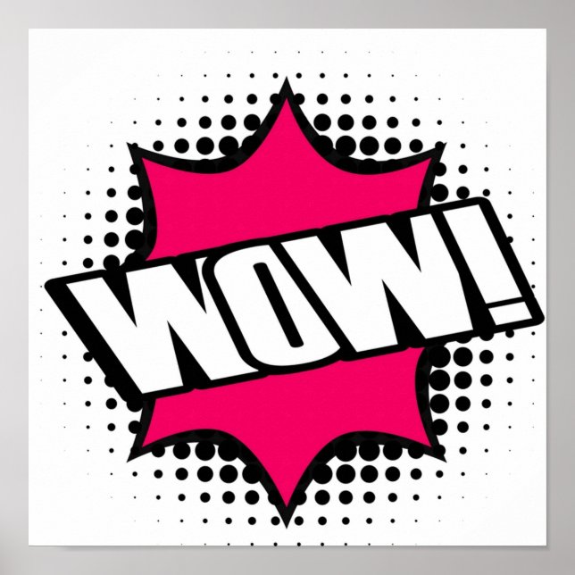 Poster Estilo de Cartoon da Antiga Escola WOW (Frente)