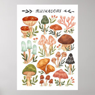 Poster Estilo de Cogumelos Caçadores de Cogumelos
