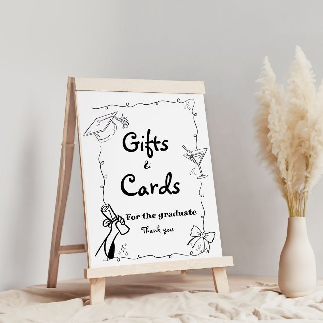Poster Estilo de doodles Presentes de Graduação Desenhada (Criador carregado)